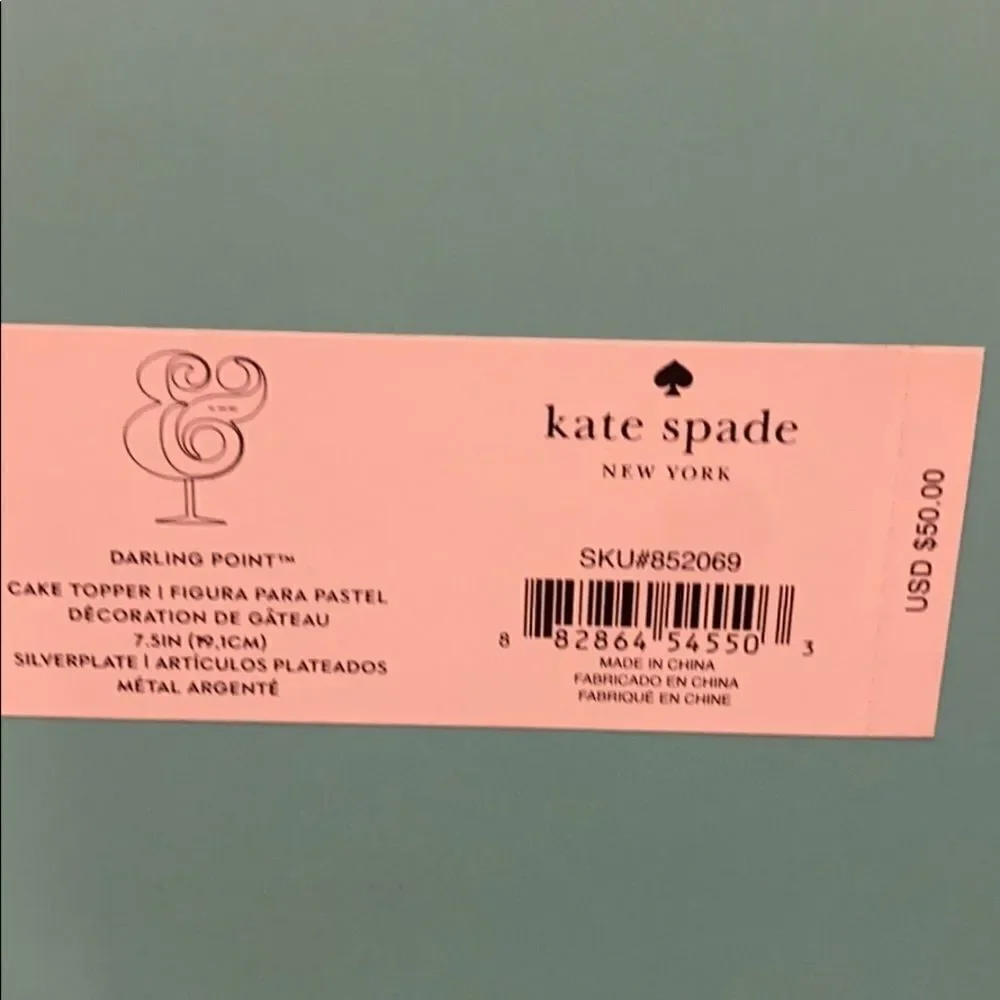 NIB Kate Spade Darling Point Cake Topper